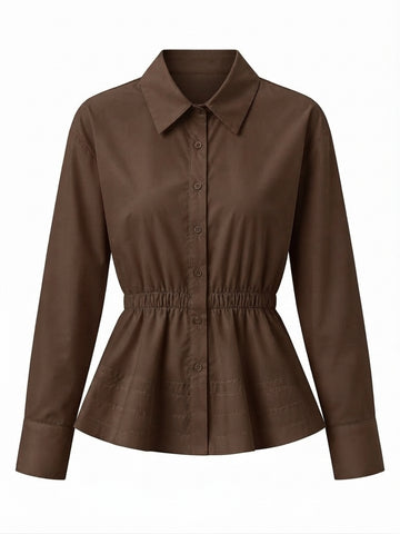 Elegant Ruched Peplum Blouse