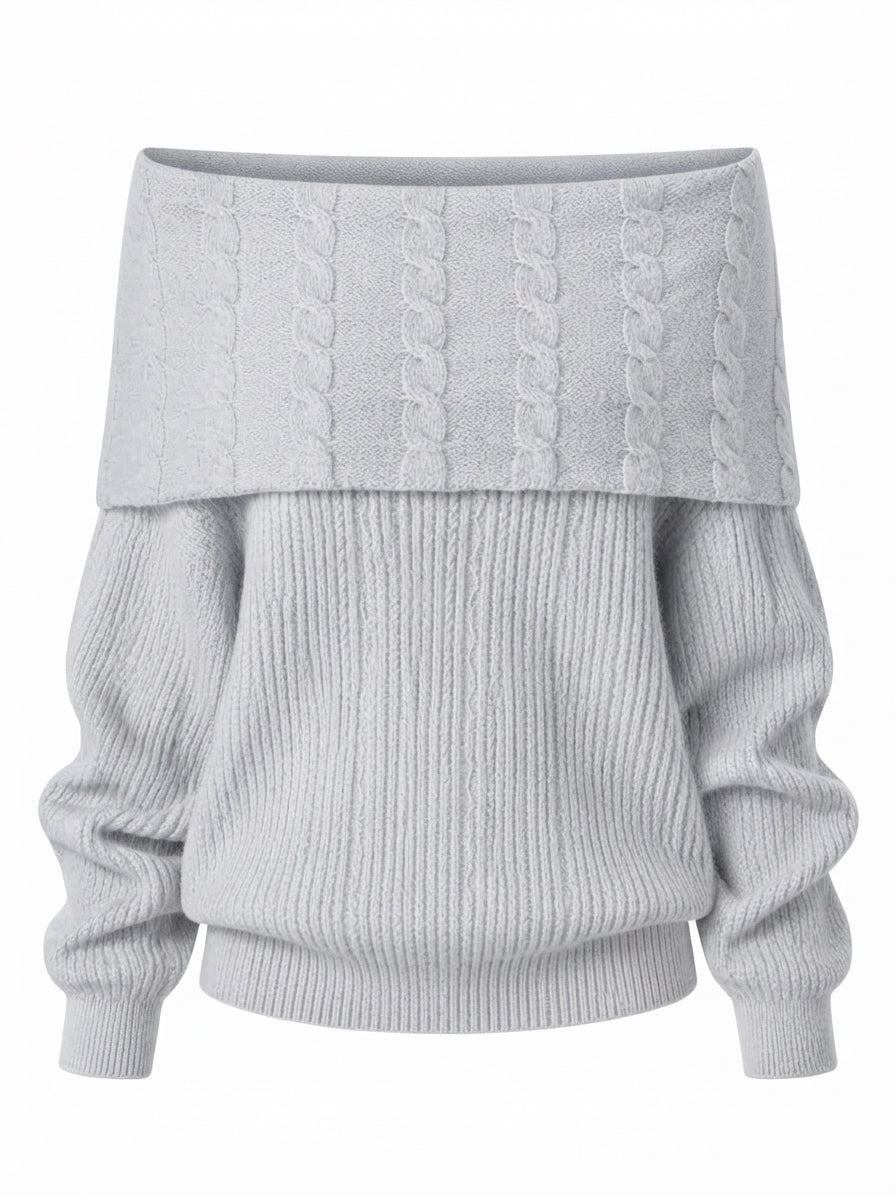 Grounded Knit Off-Shoulder Pullover