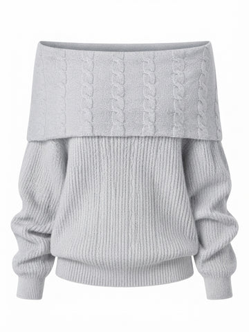 Grounded Knit Off-Shoulder Pullover