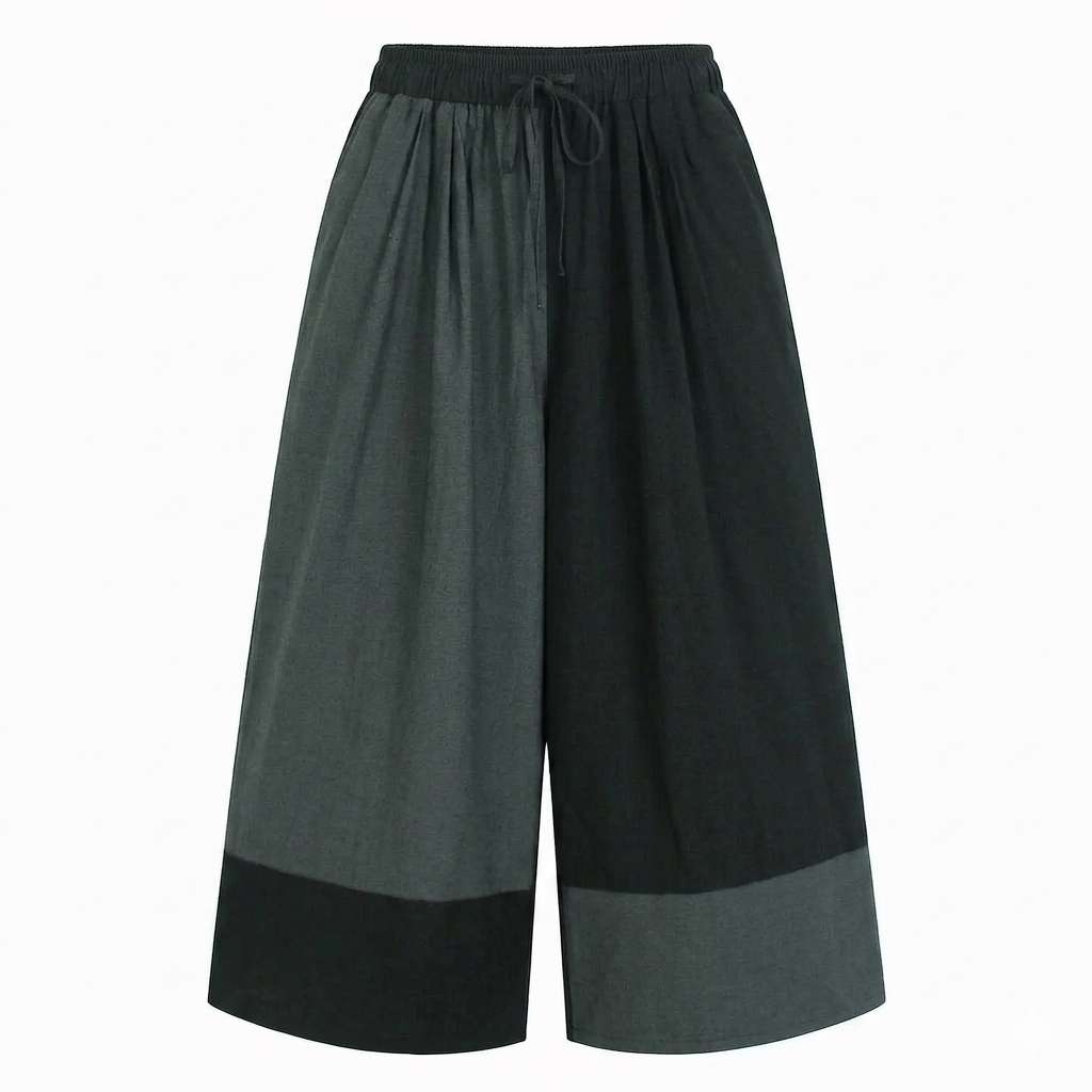 Audacious Color-Block Wide Leg Jeans