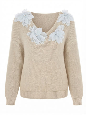 Ethereal Floral Knit Pullover