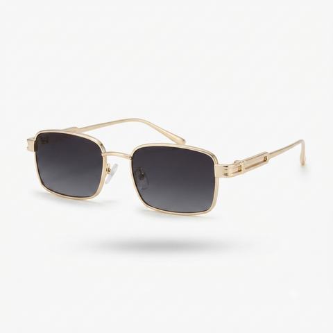 Daring Gold Rectangle Sunglasses