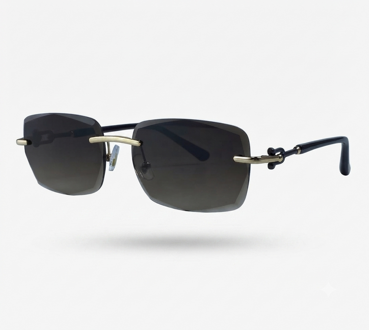 Radiant Gold Rimless Sunglasses