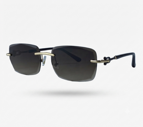 Radiant Gold Rimless Sunglasses