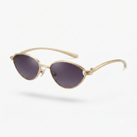 Radiant Gold Metal Cat Eye Sunglasses