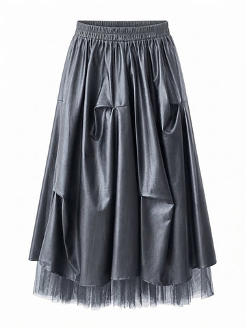 Unstoppable Pleated Mesh Maxi Skirt