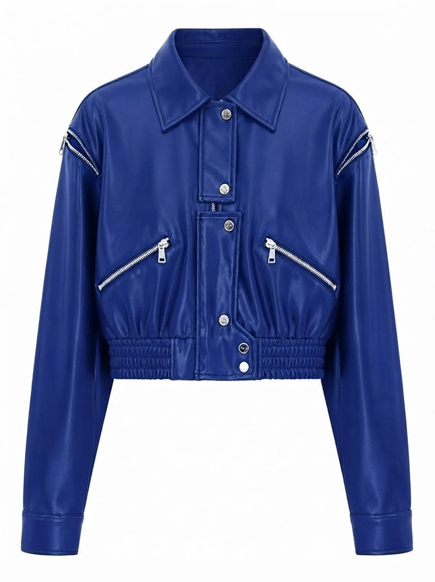 Fierce Faux Leather Cropped Jacket