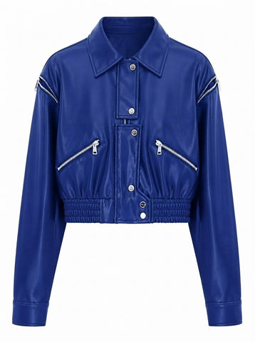 Fierce Faux Leather Cropped Jacket