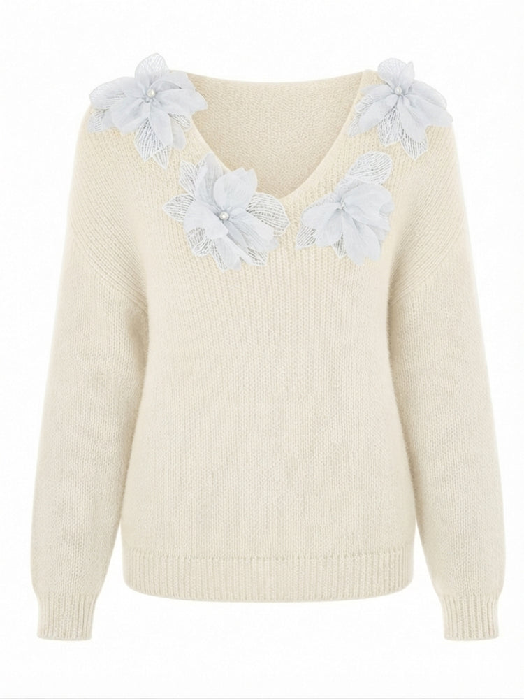 Ethereal Floral Knit Pullover
