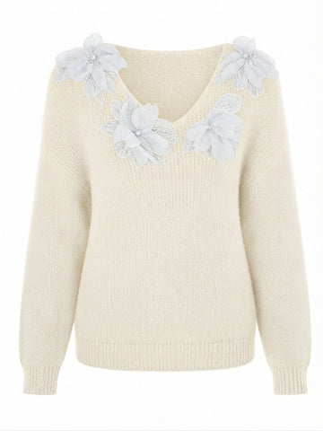 Ethereal Floral Knit Pullover