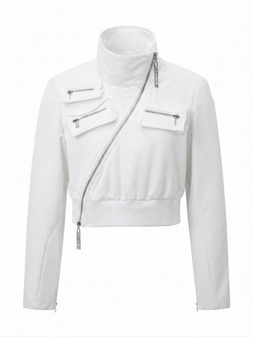Daring Cropped Motorcycle Jacket