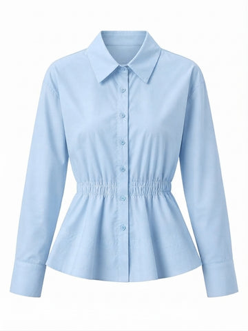 Elegant Ruched Peplum Blouse