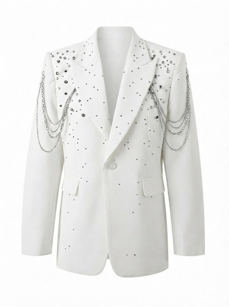 Fierce Rhinestone Chain Blazer