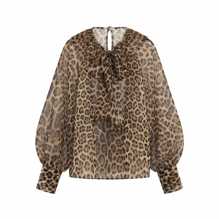 Liberated Ruffled Printed Chiffon Blouse