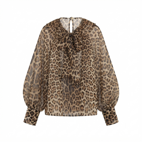 Liberated Ruffled Printed Chiffon Blouse