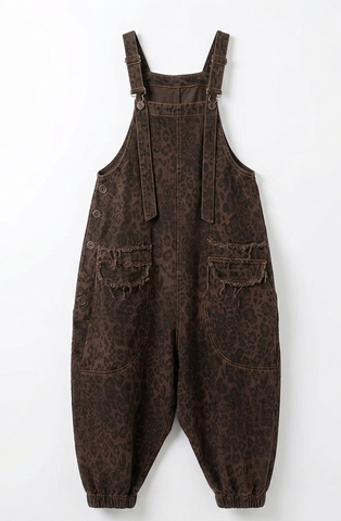 Fierce Leopard Print Overalls