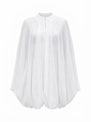 Ethereal Sheer Cape Mini Dress