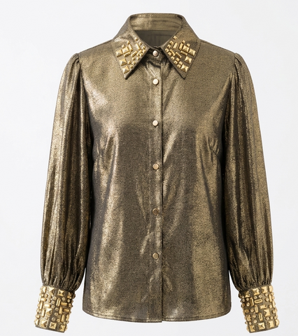 Magnetic Gold Beaded Blouse
