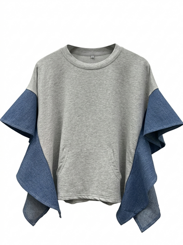 Audacious Denim Ruffle T-Shirt
