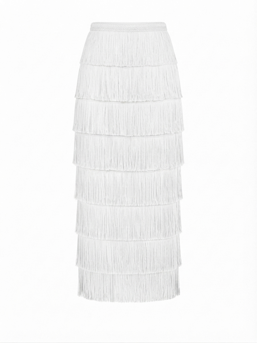 Wild Heart Tiered Tassel Maxi Skirt