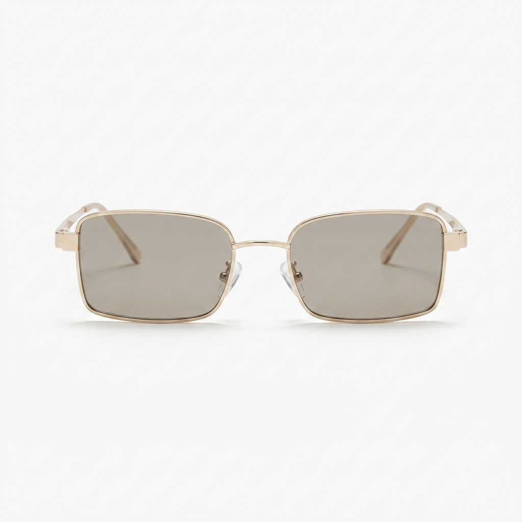 Daring Gold Rectangle Sunglasses