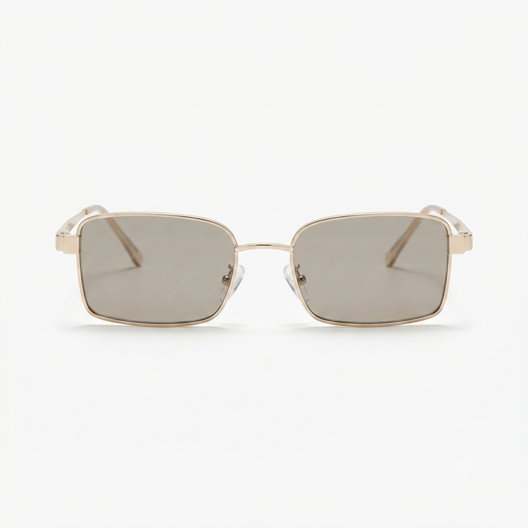 Daring Gold Rectangle Sunglasses