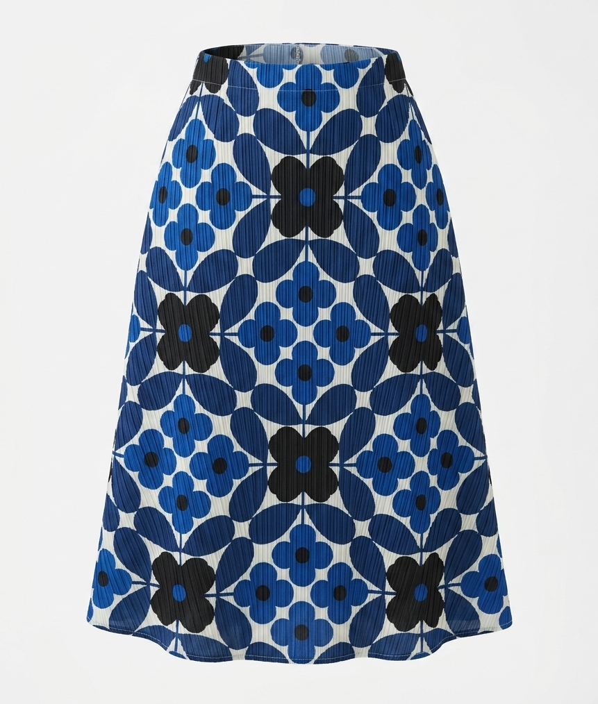 Free Spirit Printed Pleated A-Line Skirt
