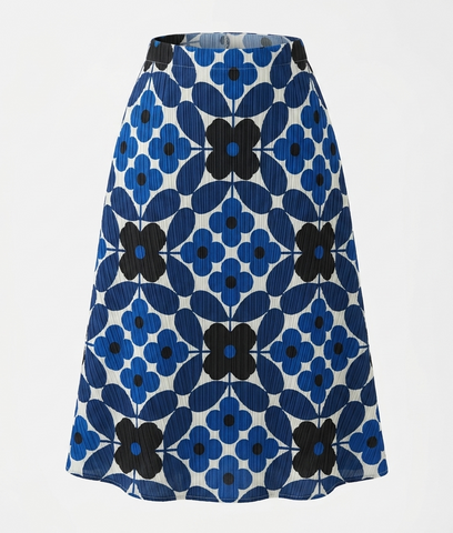 Free Spirit Printed Pleated A-Line Skirt