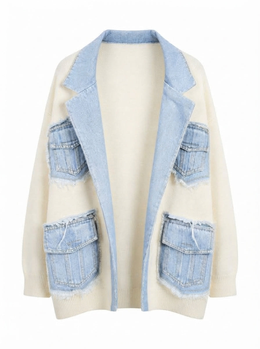 Untamed Denim Patchwork Cardigan