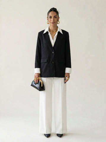 Elegant Color-Block Blazer