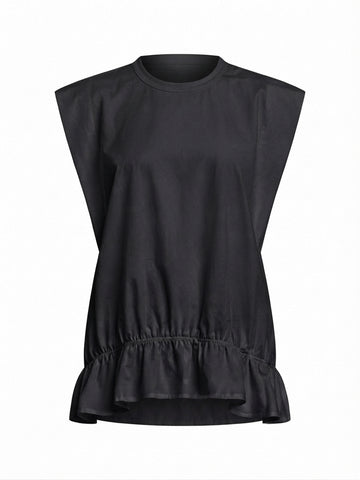 Grounded Solid Ruffle Tank Top