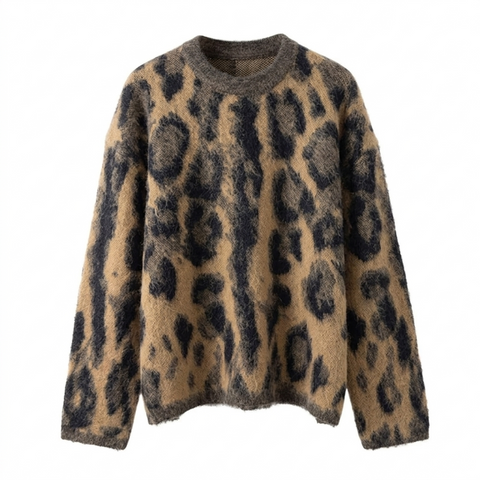 Wild Heart Leopard Knit Pullover