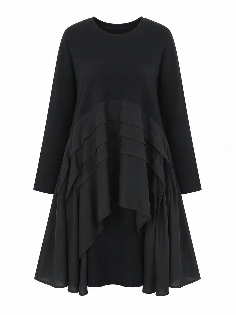 Grounded Pleated Midi Dress
