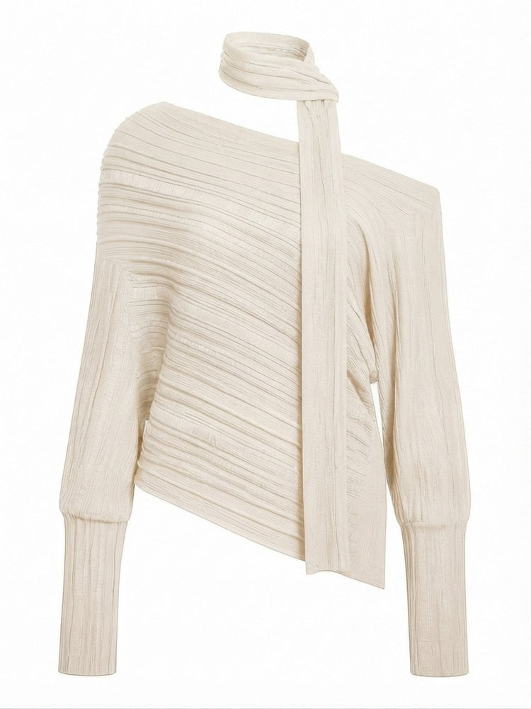 Confident Asymmetrical Knit Blouse