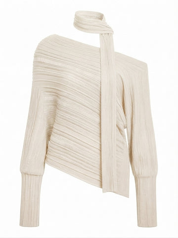 Confident Asymmetrical Knit Blouse