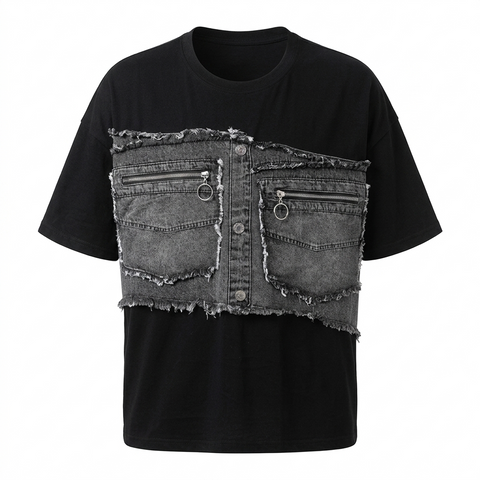 Audacious Patchwork Denim T-Shirt
