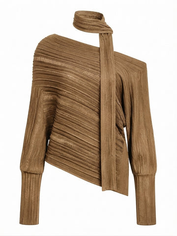 Confident Asymmetrical Knit Blouse