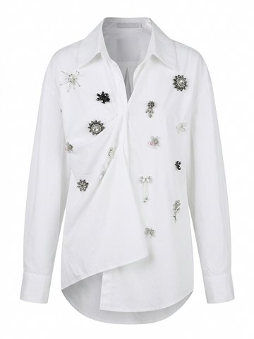 Audacious Rhinestone Long Sleeve Shirt