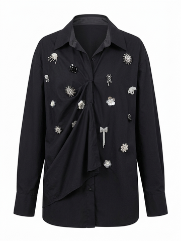 Audacious Rhinestone Long Sleeve Shirt