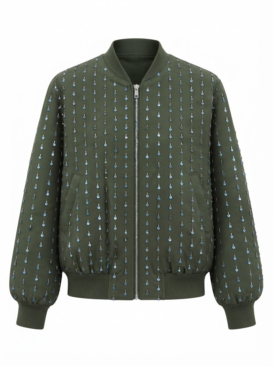 Radiant Sequin Bomber Jacket