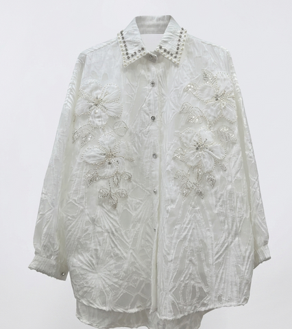 Radiant Beaded Floral Blouse
