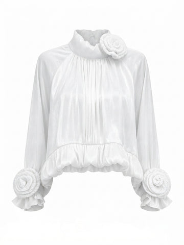 Elegant Ruffled Floral Blouse