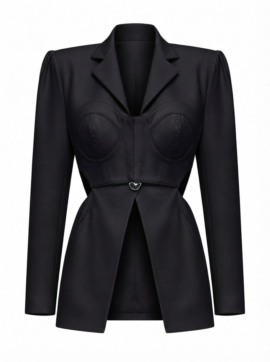 Audacious Cutout Long Blazer