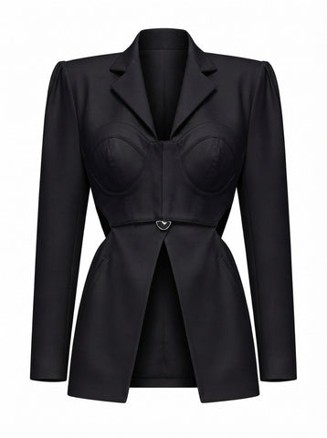Audacious Cutout Long Blazer