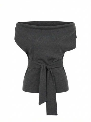 Grounded Dark Gray Bandage Top