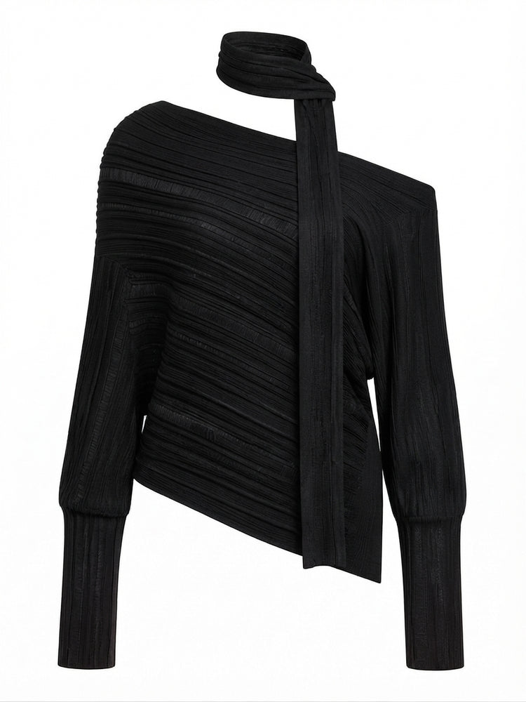 Confident Asymmetrical Knit Blouse