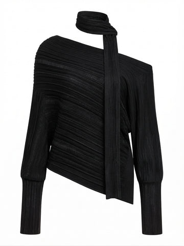 Confident Asymmetrical Knit Blouse