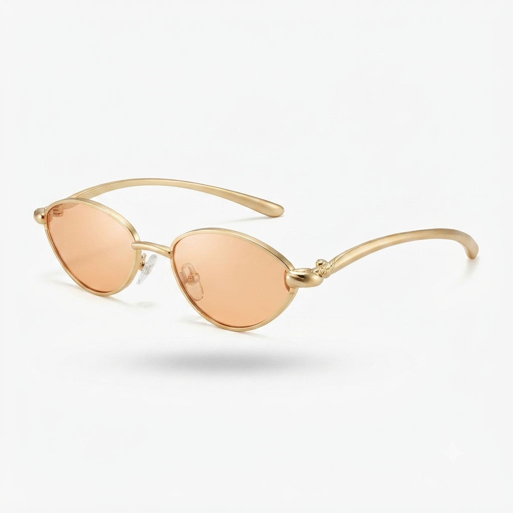Radiant Gold Metal Cat Eye Sunglasses