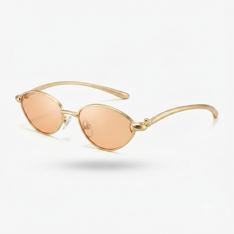Radiant Gold Metal Cat Eye Sunglasses