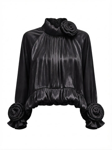 Elegant Ruffled Floral Blouse